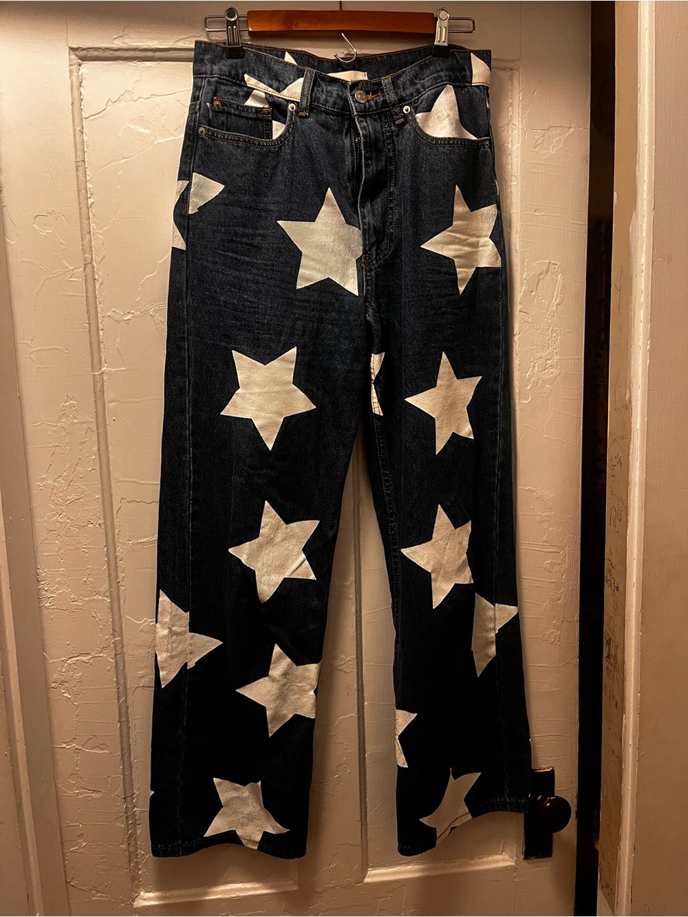 Women’s BDG Blue Bootcut Jeans with White Star Print
